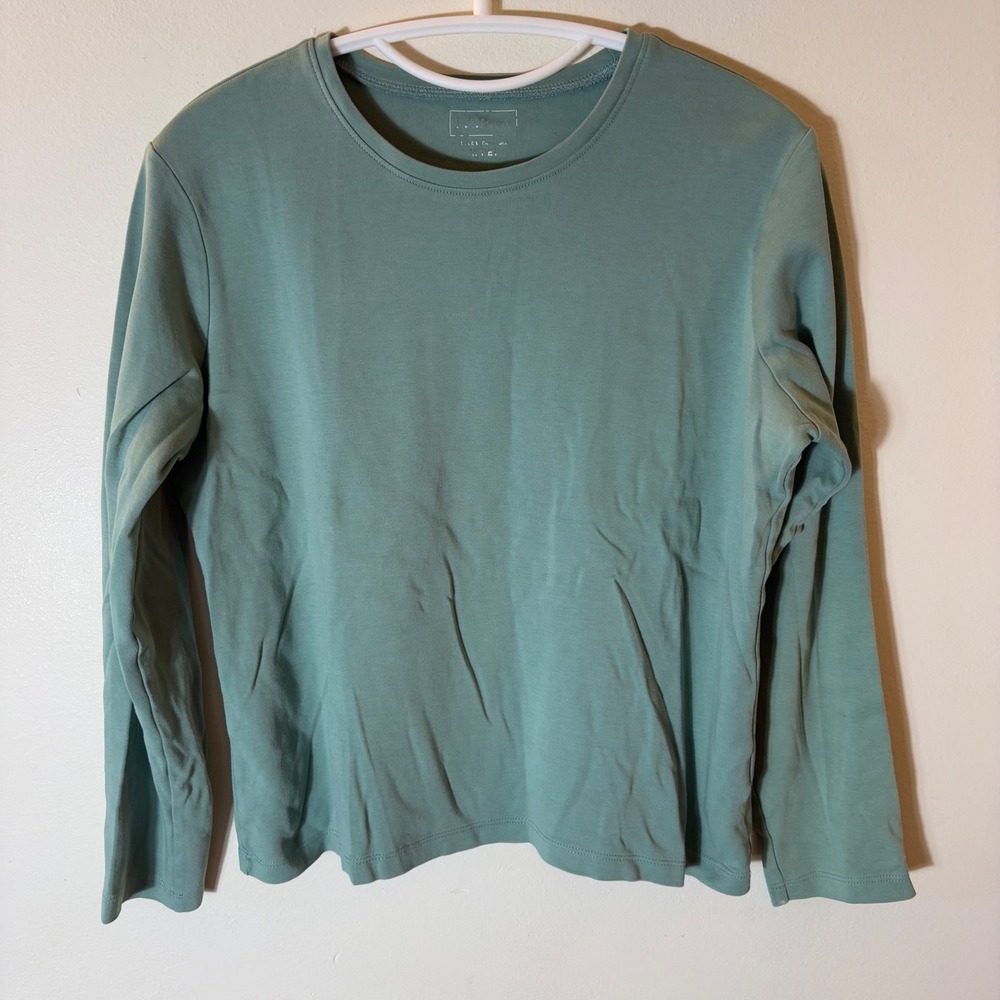 L.L. Bean Long‎ Sleeve Tee Womens M PET Sage Green